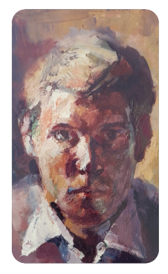 premier autoportrait de l'artiste durant sa jeunesse, peintre à rodès